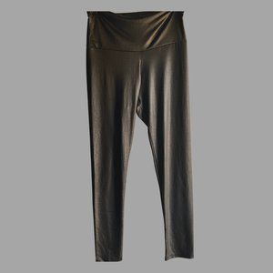 Black Snake Print Faux Leather High Waist Leggins